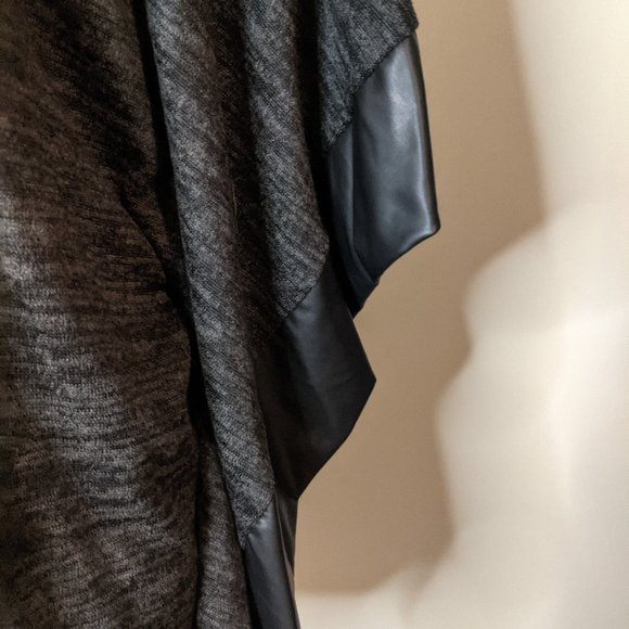 Charcoal Heather Gray Pullover Batwing Cowl Neck Sweater - Picture 4 of 8